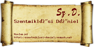 Szentmiklósi Dániel névjegykártya