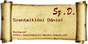 Szentmiklósi Dániel névjegykártya