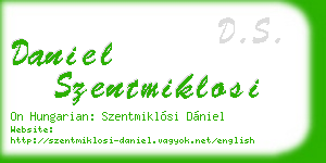 daniel szentmiklosi business card