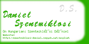 daniel szentmiklosi business card